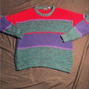 80s Vintage Multi Colored Knitted Sweatse